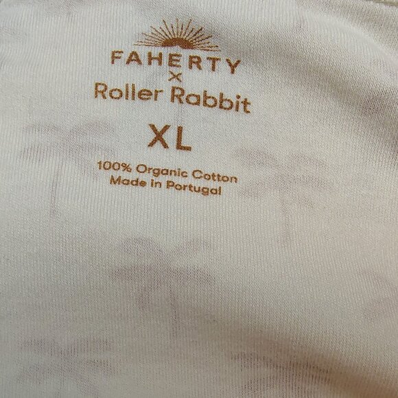 Faherty X Roller Rabbit Palm Tree Henley Pajama Top Size XL Limited Edition - Picture 8 of 9